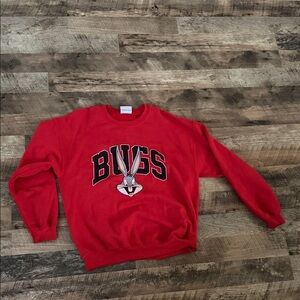 Boohoo Red Bugs Bunny Crewneck Sweater